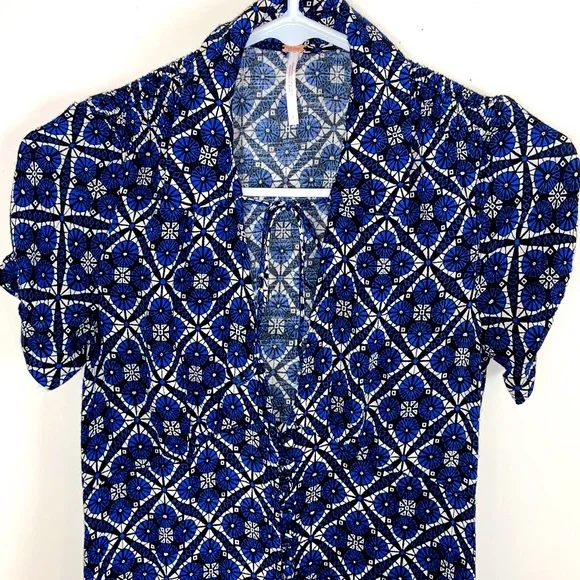 🌷Free People Swing Blue And White Dress Size 0 - Picture 4 of 7